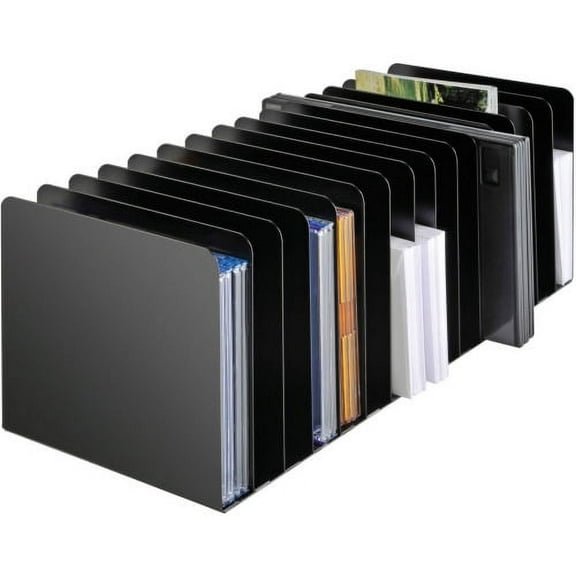 MMF SteelMaster 15-compartment Message Rack 15 Compartment(s) - 6.5" Height x 6.3" Width16.1" Length - Desktop - Recycled - Black - Steel - 1Each