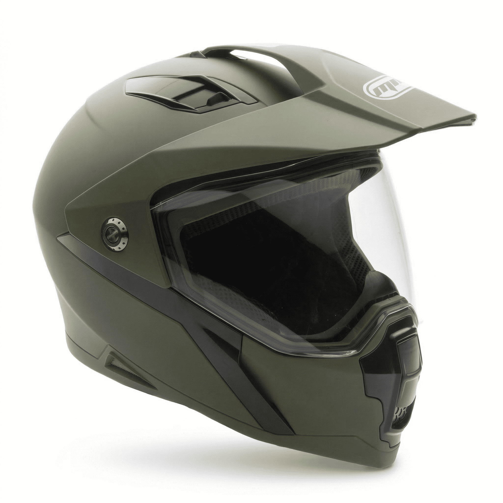 MMG Adult Motorcycle Dual Sport Off-Road Full-Face Helmet DOT - Military Green (Large) Model 23