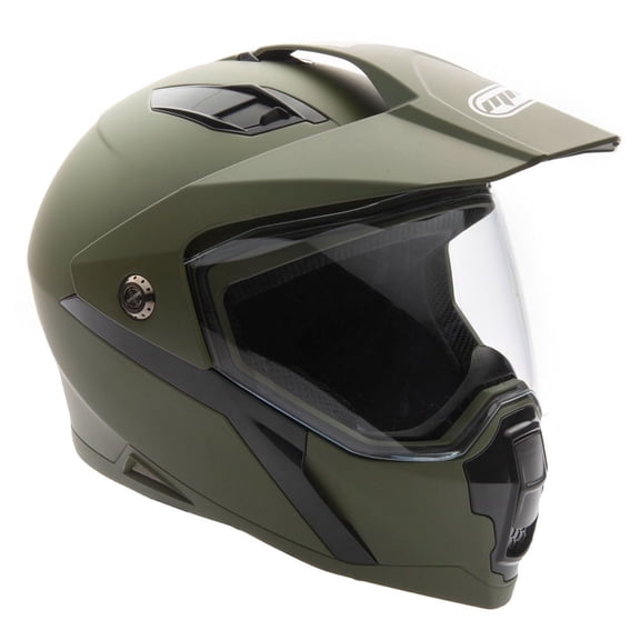 MMG Adult Motorcycle Dual Sport Off-Road Full-Face Helmet DOT - Military Green (Large) Model 23