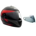 thumbnail image 1 of MMG Adult Motorcycle Full Face Helmet DOT with Spare Tinted Shield - Matte Black Red (Large) Model 26, 1 of 3