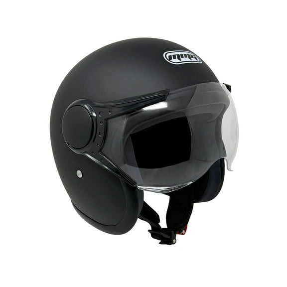 MMG Adult Motorcycle Helmet, Open Face Flip Up Visor DOT - Matte Black (Medium)