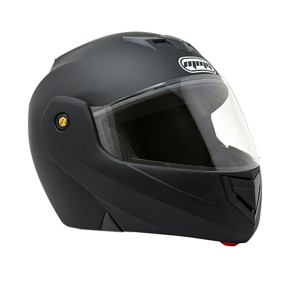 MMG Adult Motorcycle Modular Full Face Helmet Flip up Visor DOT - Model 34 (Matte Black, Large)