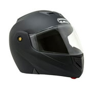 MMG Adult Motorcycle Modular Full Face Helmet Flip up Visor DOT - Model 34 Matte Black, Large
