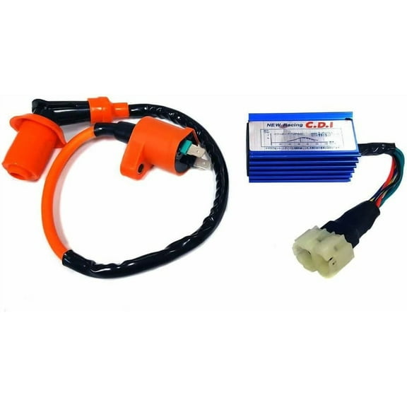MMG Brand Scooter 'Troubleshooting No Spark' Ignition Repair Kit Racing High Output Ignition Coil (2-Pin) + NGK Spark Plug C7HSA and Performance CDI for GY6 50cc