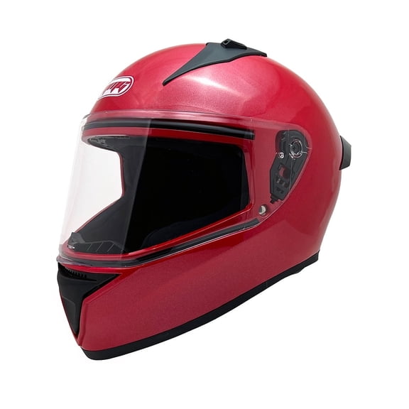 MMG Motorcycle Full Face Helmet DOT - Shiny Red, BOLT M38 (Large)