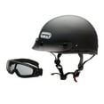 thumbnail image 1 of MMG Motorcycle Half Helmet Beanie DOT with goggles Matte Black (Medium) Model 29, 1 of 8