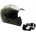 thumbnail image 1 of MMG Motorcycle Off-Road Helmet MX ATV Dirt Bike Matte Military Green with Goggles (Large) Model 30, 1 of 7