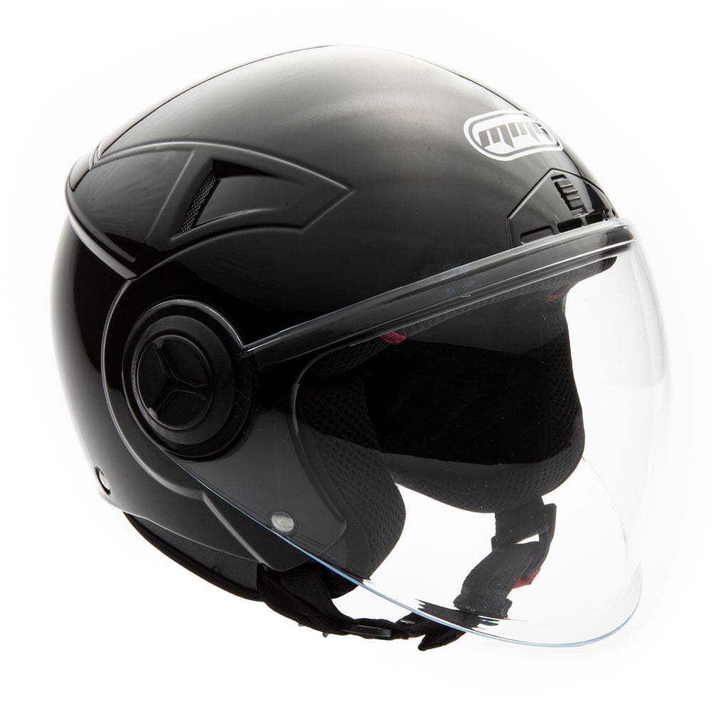 MMG Motorcycle Open Face Helmet DOT Flip-Up Visor Gloss