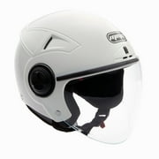 MMG Motorcycle Open Face Helmet DOT Flip-Up Visor Gloss White Large Model 28
