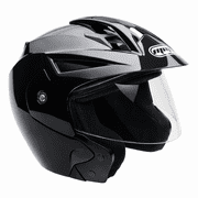 MMG Motorcycle Scooter Street Open Face Helmet DOT - Flip Up Shield - Gloss Black X-Large Model 20