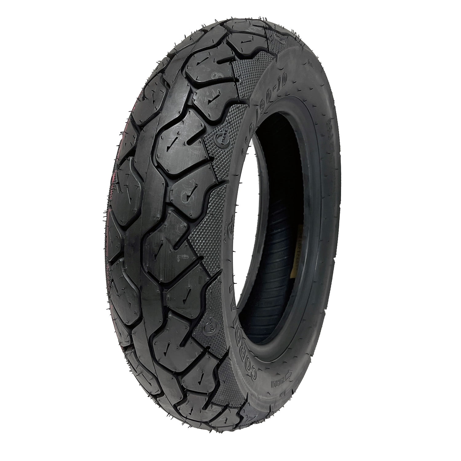MMG Tire 110/90-10 Tubeless Front/Rear Motorcycle Scooter Street Tire - 10" Rim