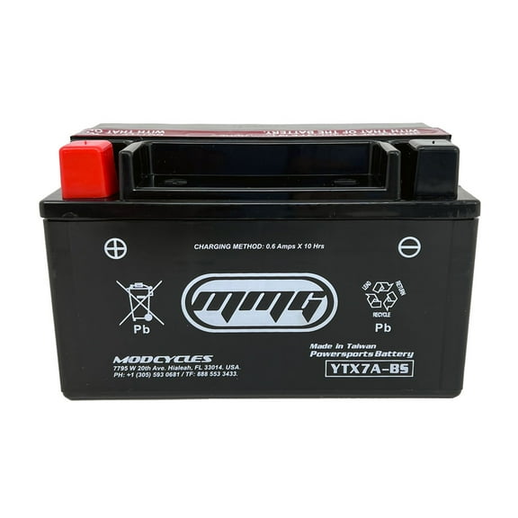 MMG YTX7A-BS 12v Battery for Motorcycles Scooters ATVs