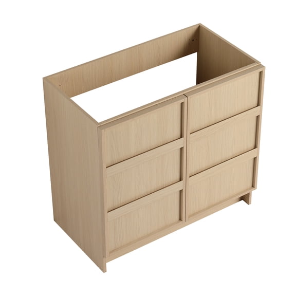 MMGW 36-Inch Dune Oak Freestanding Cabinet with 2 Doors, No Sink
