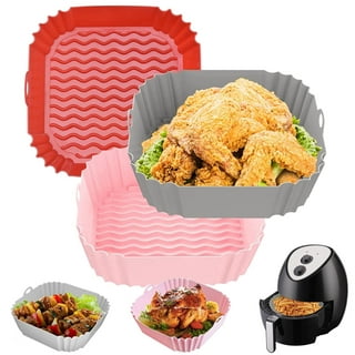 Square Air Fryer Accessories, 8 inch XL Set of 19 Pcs Deep Fryer Accessories, for Philips Cosori Ninja GoWISE Gourmia Air Fryer, Fit 3.8qt or Larger