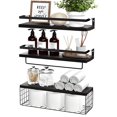 thumbnail image 1 of MMIZTFC Floating Shelves for Bathroom with Storage Basket,16x6 Inch Bathroom Wall Shelf Set of 3 ( Black), 1 of 6