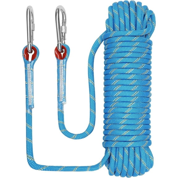 MMIZTFC Outdoor Climbing Rope 12M(39ft) Static Rock Climbing Rope for Escape Rope Ice Climbing Equipment Fire Rescue Parachute