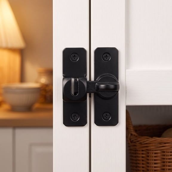 MMJ 2 Pack Swivel Door Lock Catch Rotating Thumb Turn Hardware for Cabinet Sliding Window Pet Cage