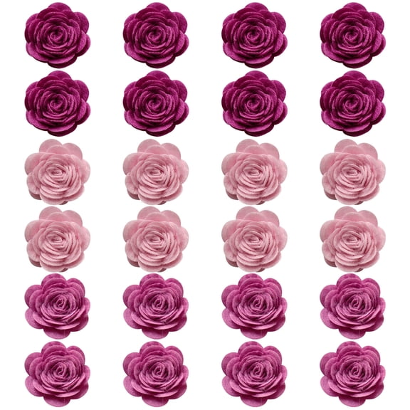 MMJ 24 Pack Artificial Roses Self Adhesive Mini Flowers DIY Scrapbooking Card Decoration Accessories