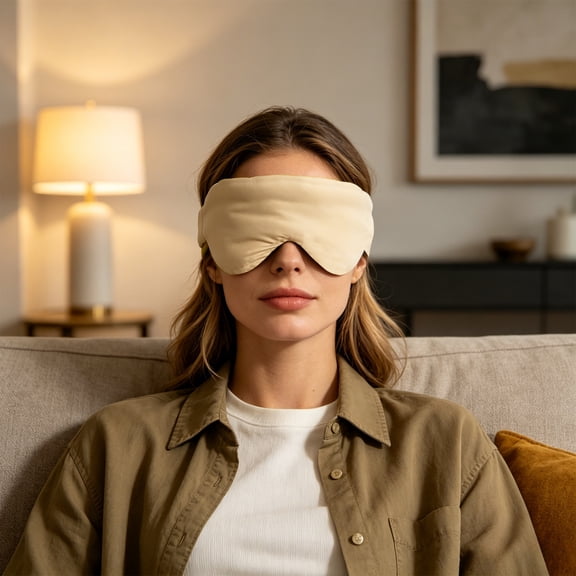 MMJ Adjustable Full Coverage Sleep Mask for Students Summer Nap Light Blocking for Home Office