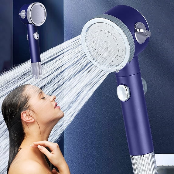 MMJ Air Boost Shower Head Handheld Pressurized with Filter and Massage Function 3 Modes