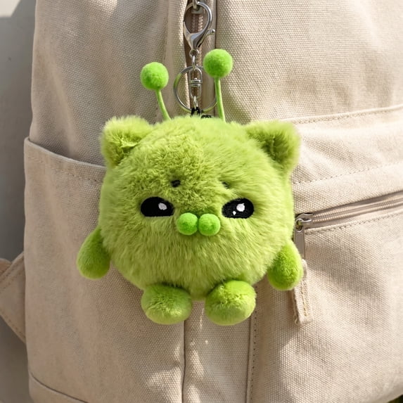 MMJ Alien Plush Doll Handmade Stuffed Toy Cute Soft Keychain Pendant Bag Accessory Gift 5.51x3.94x3.15in