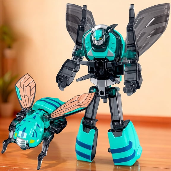 MMJ Alloy Insect Mech Transforming Robot Toy 3 in 1 Dragonfly Cicada Butterfly Deformation Movable Joints Collection for Age 3 to Adult