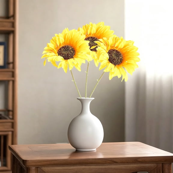 MMJ Artificial Flowers Sunflower 3pcs 20.5in Multicolor Faux Bouquet for Wedding Home Photography
