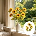 thumbnail image 1 of MMJ Artificial Flowers Sunflower Silk Bouquet Faux Yellow Bloom Stem for Living Room Office Floor Vase Farmhouse Decor, 1 of 6