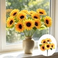 thumbnail image 1 of MMJ Artificial Flowers Sunflower Silk Bouquet Faux Yellow Bloom Stem for Living Room Office Floor Vase Farmhouse Decor, 1 of 6