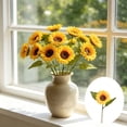 thumbnail image 1 of MMJ Artificial Flowers Sunflower Silk Bouquet Faux Yellow Bloom Stem for Living Room Office Floor Vase Farmhouse Decor, 1 of 6