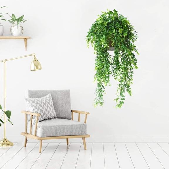 MMJ Artificial Hanging Plant Vine 31.5in Green Faux Garland for Wall Basket Indoor Outdoor Decor Home