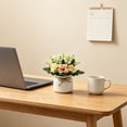 thumbnail image 1 of MMJ Artificial Rose Bonsai Potted Mini Plant Desktop Table Home Office Decor 7.09x3.94x3.94in, 1 of 6