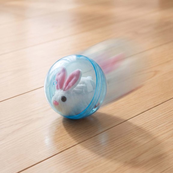 MMJ Automatic Rolling Cat Toy Moving Rabbit in Ball Interactive Indoor Kitten Exercise Play Chase Bite Resistant 4.92in
