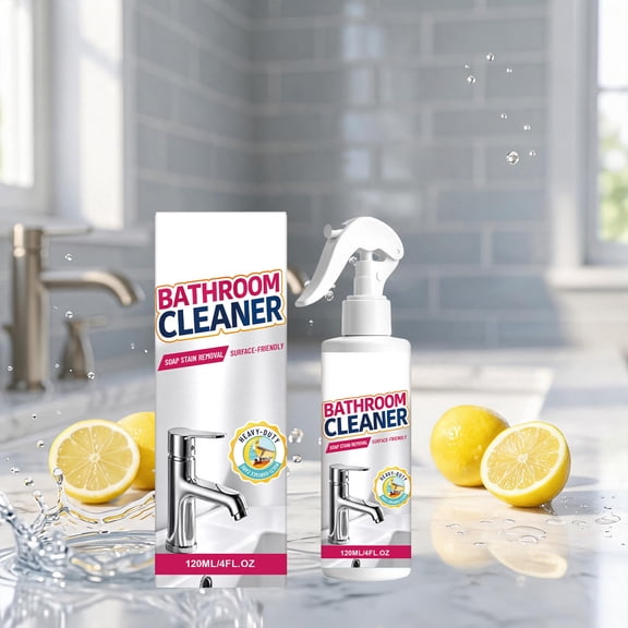 MMJ Bathroom Cleaner Spray 120ml Multi Purpose Stain Remover for Sink Faucet Bathtub Shower Soap Scum Gentle