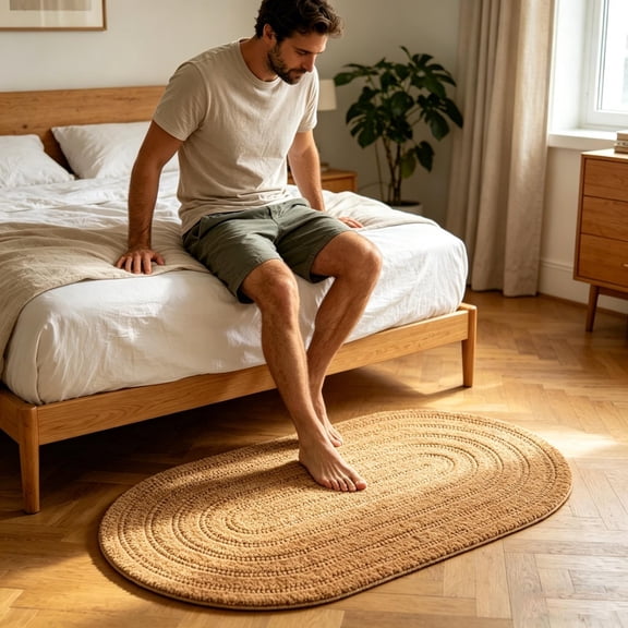 MMJ Bathroom Rugs Elliptical Mat 40x60cm Soft Microfiber Absorbent Non Slip for Bath Shower Kitchen 15.75x23.62in