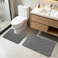 thumbnail image 1 of MMJ Bathroom Rugs Set 2 Piece U Shape Non Slip Latex Mat Absorbent Quick Dry Floor Carpet For Toilet Shower 16x24/16x20in, 1 of 6