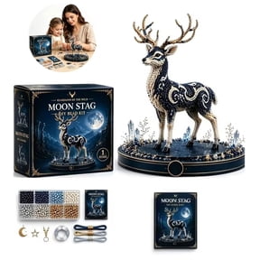 MMJ Beaded 3D Deer Craft Kit DIY Mini Animal Model with Instructions for Adults Beginners Teens