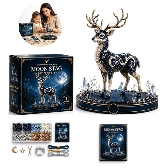 MMJ Beaded 3D Deer Craft Kit DIY Mini Animal Model with Instructions for Adults Beginners Teens