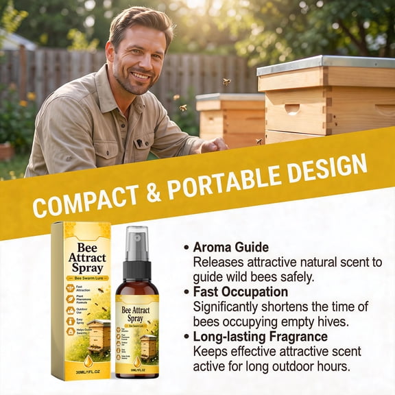 MMJ Bee Swarm Attractant Spray 30ml Natural Pheromone Bait Beekeeping Tool Hive Guide Portable Outdoor