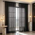 thumbnail image 1 of MMJ Blackout Curtains Openwork Embroidered Semi Shade Polyester Curtains 102x55in for Living Room, 1 of 6