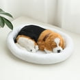 thumbnail image 1 of MMJ Breathing Dog Plush Toy Realistic Sleeping Puppy Stuffed Animal Fluffy Companion 13.77x11.4in for Age 3 to Adult, 1 of 4