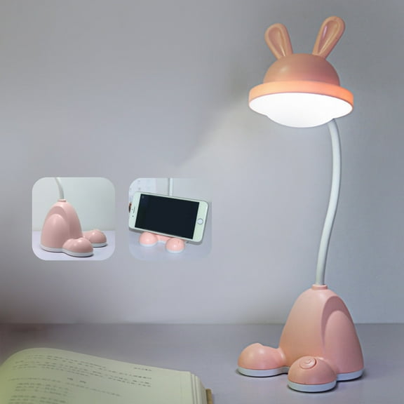 MMJ Bunny Desk Lamp with Pen Holder LED Table Light USB Rechargeable 3 Speed Eye Care Reading Light Bedroom Home Desk 12.60in