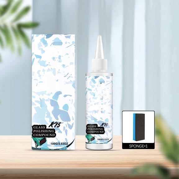MMJ Car Glass Polishing Paste 100g Deep Clean Water Stains Fine Scratch Remover Improve Windshield Light Transmittance