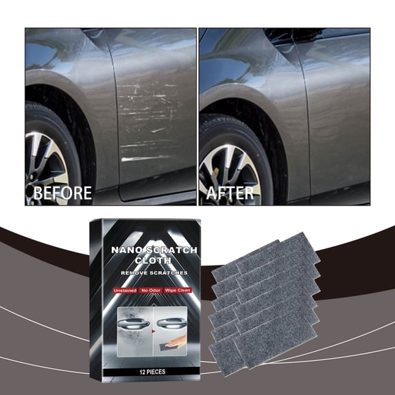 MMJ Car Nano Scratch Repair Cloth 12 Pack for Light Swirl Mark and Paint Oxidation Removal