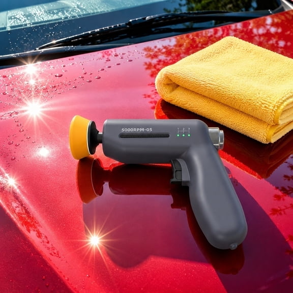 MMJ Car Polisher Mini Buffer 5000RPM 3 Speed Adjustable Portable Polishing Machine for Scratch Remover Waxing Detailing 5.75x5.28in
