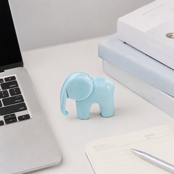 MMJ Ceramic Elephant Figurine Small Desktop Ornament Office Home Decor Accent Collectible Gift