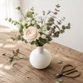 thumbnail image 1 of MMJ Ceramic Vase Spherical Matte Texture Ribbed Neutral Tone for Home Tabletop Shelf Decor Flower 5.12x3.94in, 1 of 7