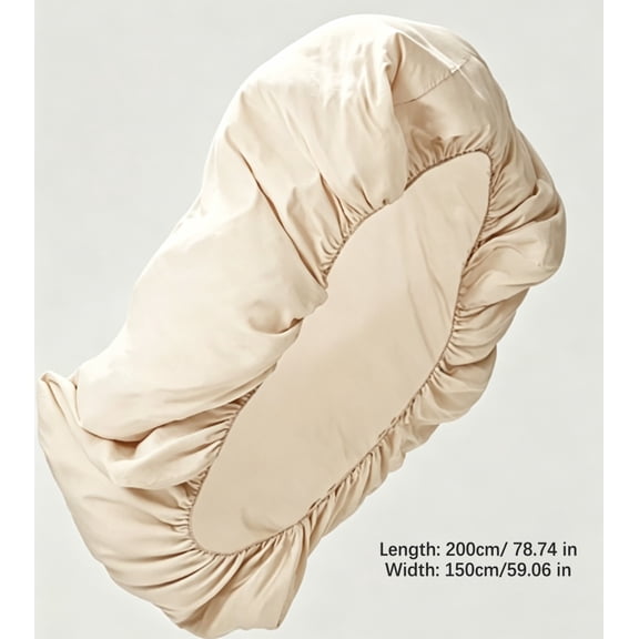 MMJ Cooling Fitted Sheet Tencel Lyocell Solid Color Silky Soft Breathable Bed Cover 59.06x78.74in