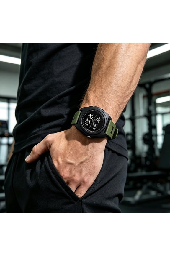 Digital Multifunctional Men Outdoor Sports Watch Waterproof Alarm Stopwatch Backlight Military Style