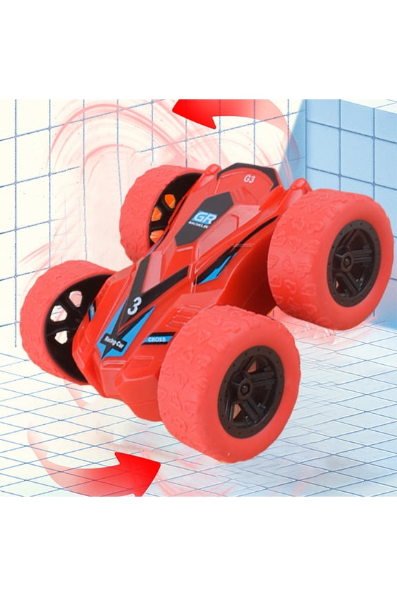Double Sided Inertial Flip Car Friction Powered Vehicle 4WD Stunt Racing Toy No Battery Needed Indoor Outdoor
